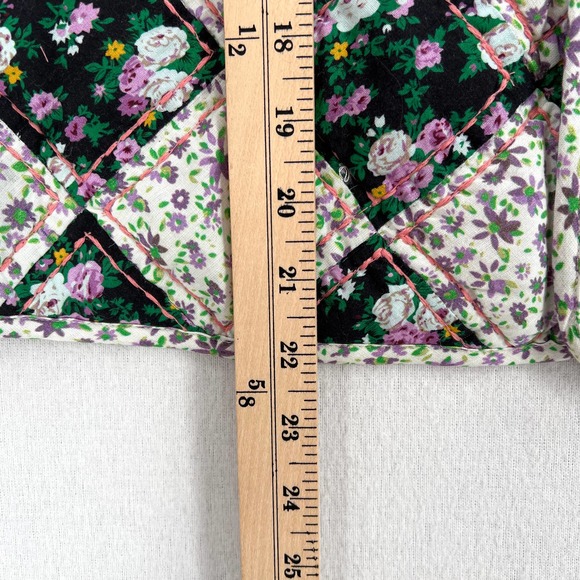 CLARE V Vest Womens Medium Large Black Multicolor Quilted Floral Reversible NWT - Picture 14 of 14